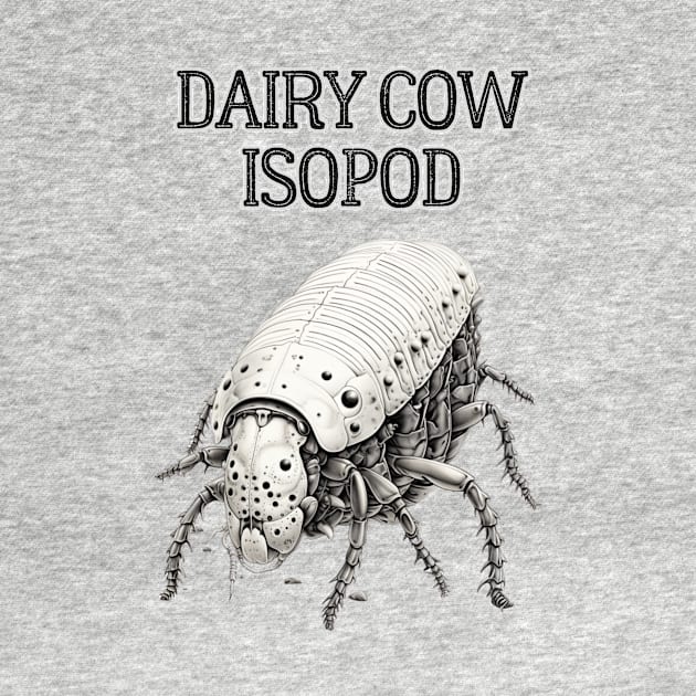 Monochrome Dairy Cow Isopod Bug Design | Intriguing Nature Artwork by The Whimsical Homestead